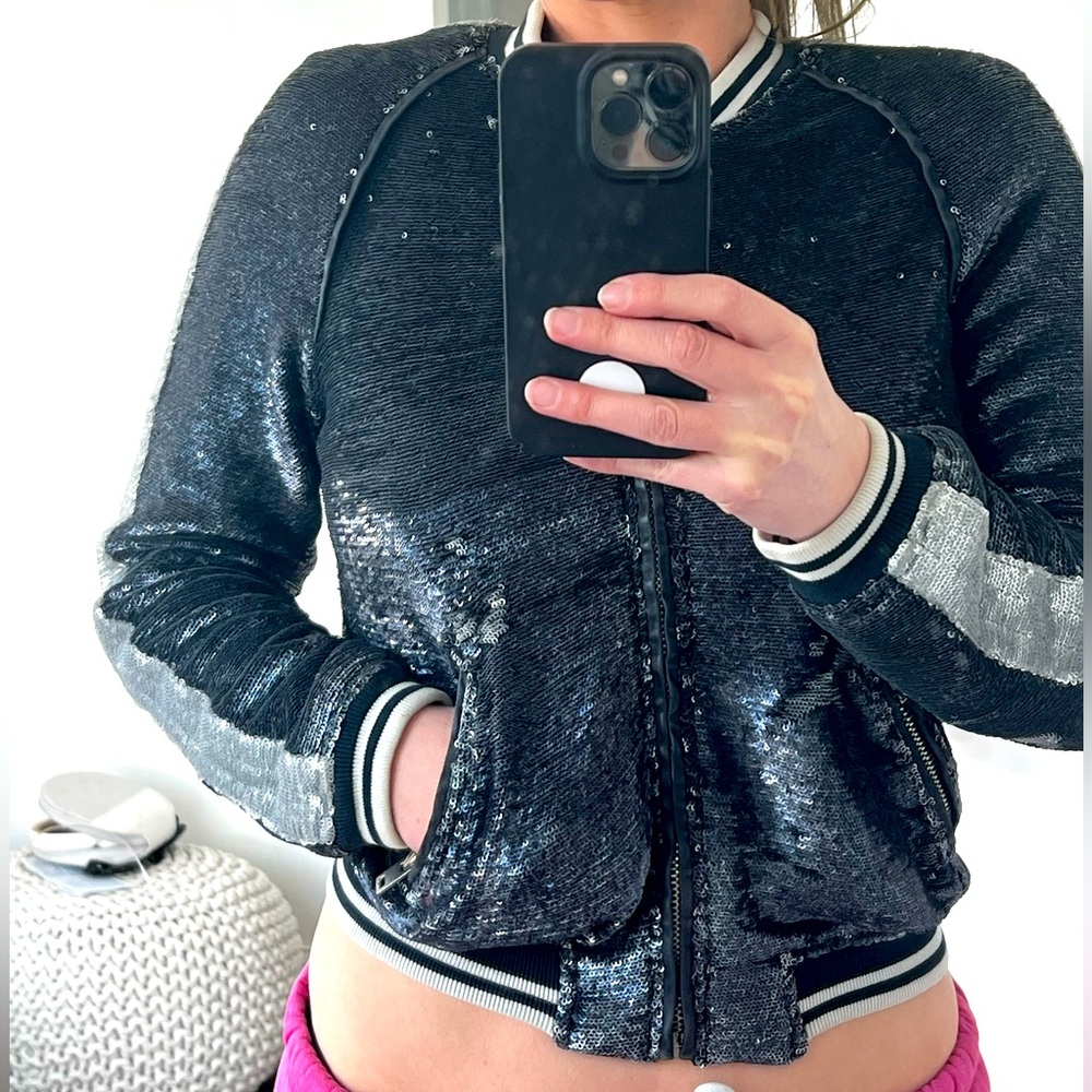 Iro sequin bomber jacket. XS